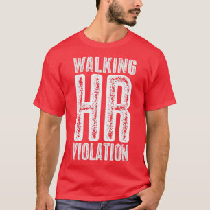Camiseta Texto Branco da Violação HR de Vintage Walking HR