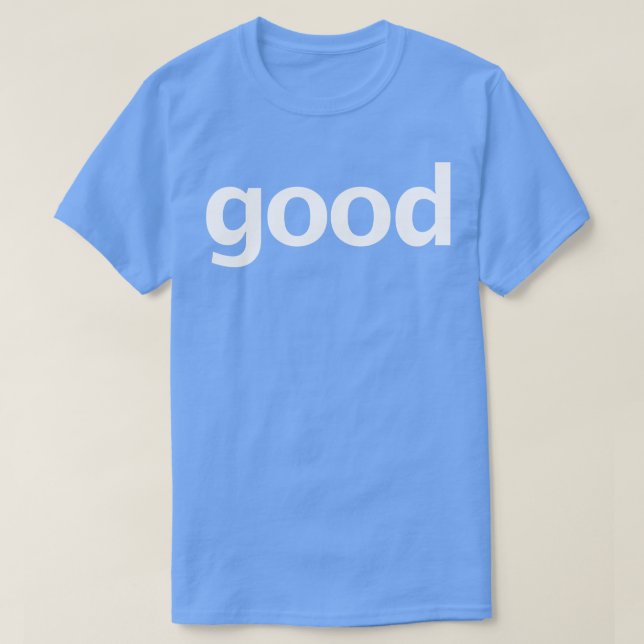 Camiseta Texto Branco de Tipografia Mínima Boa (Frente do Design)