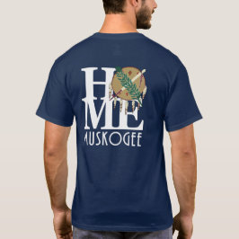 Camiseta Texto branco do HOME Muskoh\gee (impressão traseir