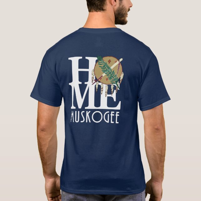 Camiseta Texto branco do HOME Muskoh\gee (impressão traseir (Verso)