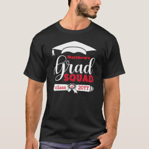 Camiseta Texto Branco e Vermelho Personalizado Mens Pretos