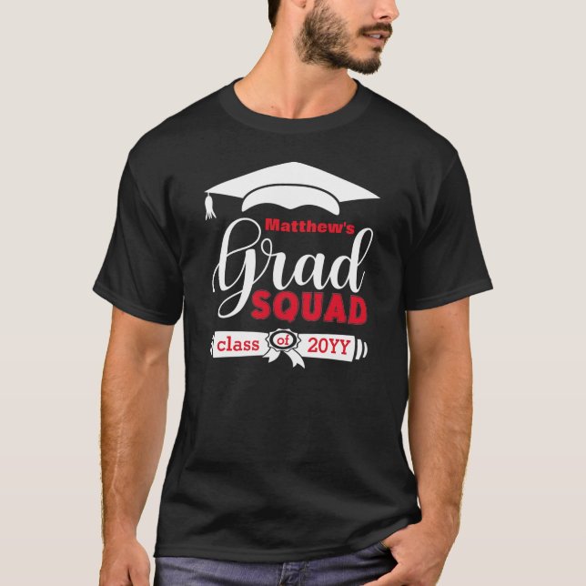 Camiseta Texto Branco e Vermelho Personalizado Mens Pretos  (Frente)