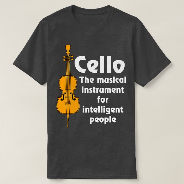 Camiseta Texto Branco Inteligente do Cello (Frente do Design)