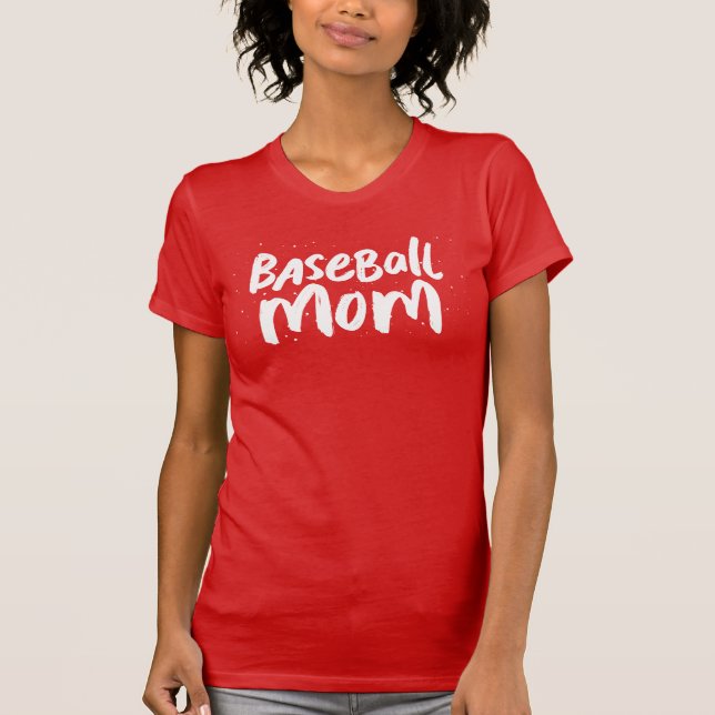 Camiseta Texto branco legal da moenda da mãe de beisebol (Frente)