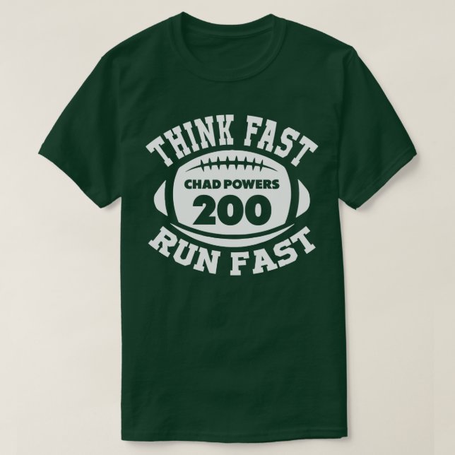 Camiseta Texto Branco sobre os poderes do Chade em execução (Frente do Design)