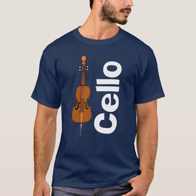 Camiseta Texto Branco Vertical Cello (Frente)