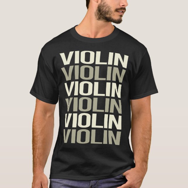 Camiseta Texto Branco Violino (Frente)