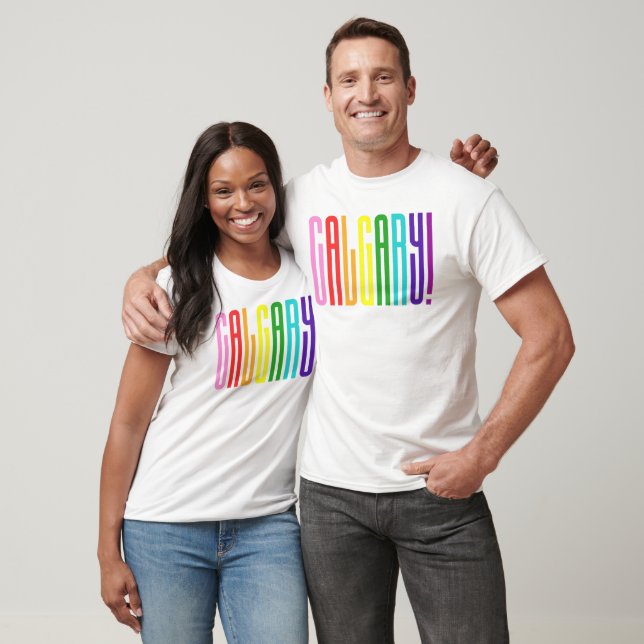Camiseta Texto brilhante do arco-íris LGBTQ Orgulho algário (Unissex)