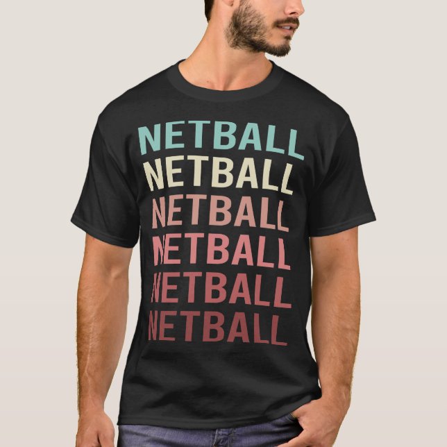 Camiseta Texto Colorido de Netball (Frente)