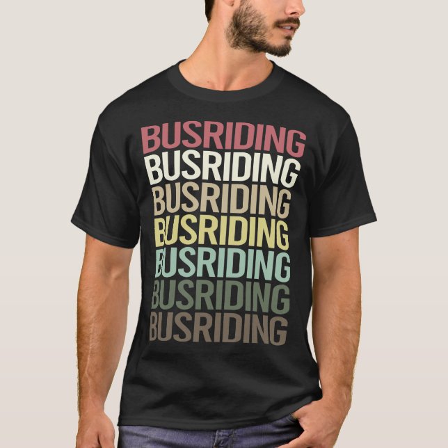 Camiseta Texto Colorido de Ônibus (Frente)