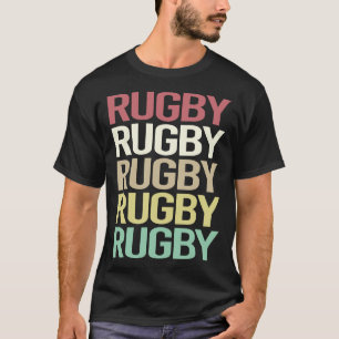 Camiseta Texto Colorido de Rugby