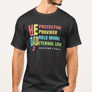 Camiseta Texto colorido Ele é PAI, Presente Dia de os pais