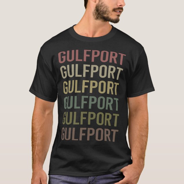 Camiseta Texto Colorido Gulfport (Frente)