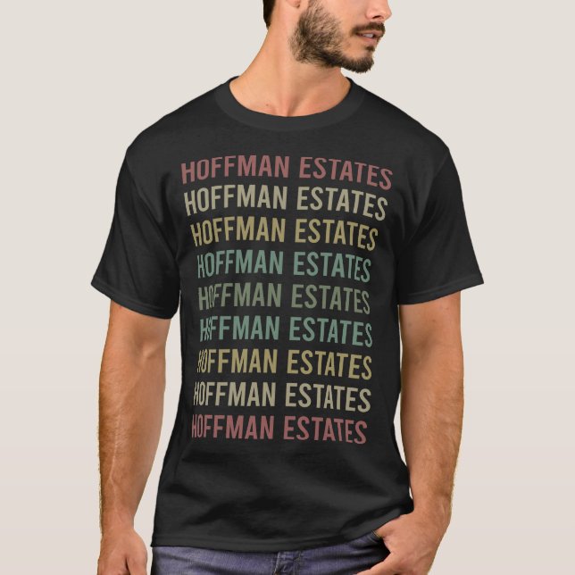 Camiseta Texto Colorido Hoffman Estates (Frente)