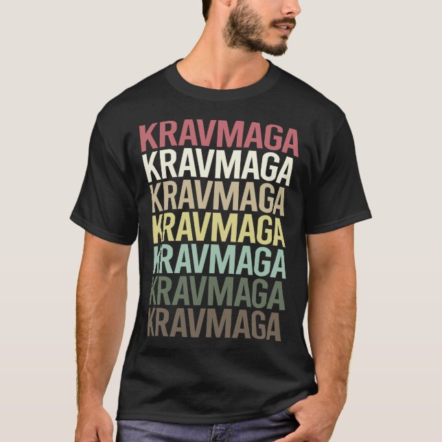 Camiseta Texto Colorido Krav Maga (Frente)