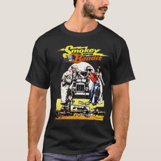 Camiseta Texto colorido Smokey e o bandido arte do filme de