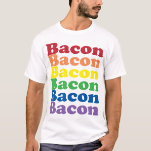 Camiseta texto com cores engraçadas do arco-íris