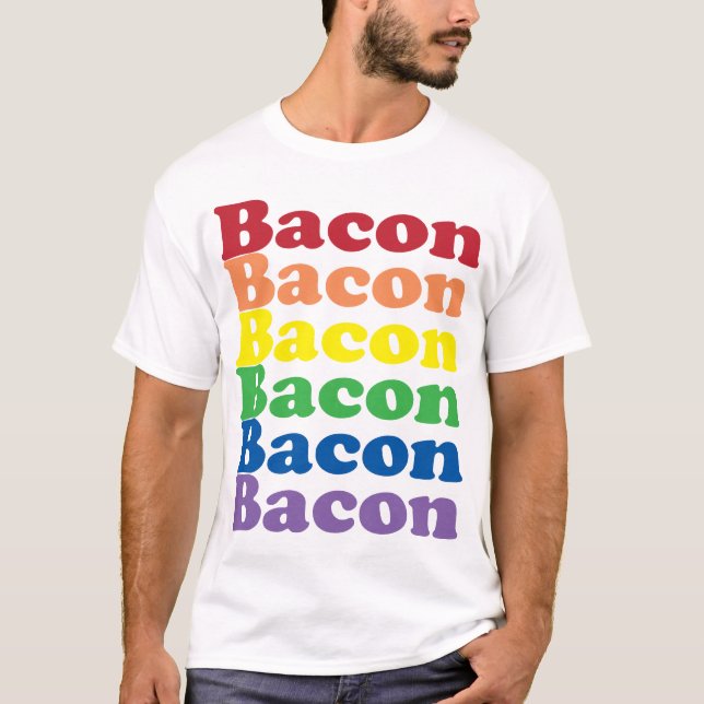 Camiseta texto com cores engraçadas do arco-íris (Frente)