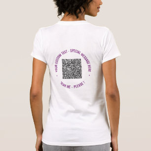Camiseta Texto com informações de código QR Jogado com pres