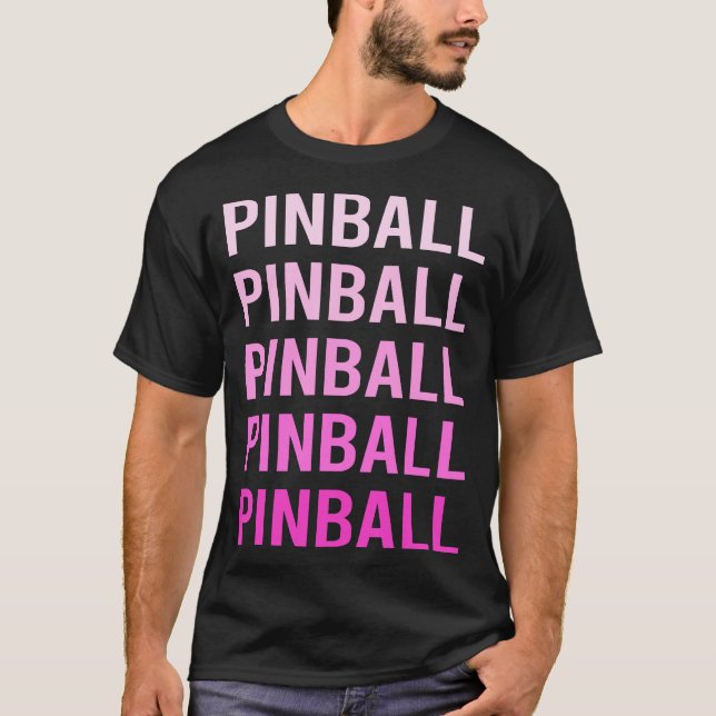 Camiseta Texto Cor-de-Rosa Pinball (Frente)