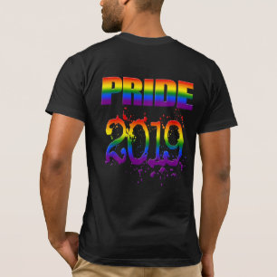 Camiseta Texto cotovelo colorido LGBTQ Orgulho gay 2019