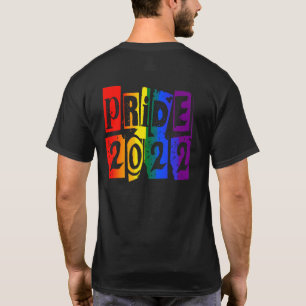 Camiseta Texto cotovelo colorido LGBTQ Orgulho gay 2022