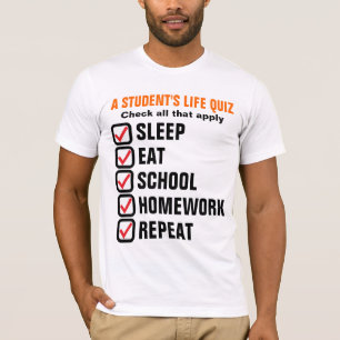 Camiseta Texto customizável do questionário da vida de um