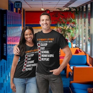 Camiseta Texto customizável do questionário da vida de um