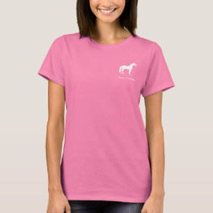 Camiseta Texto customizável elegante do cavalo branco