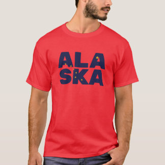 Camiseta Texto da Bandeira do Alasca