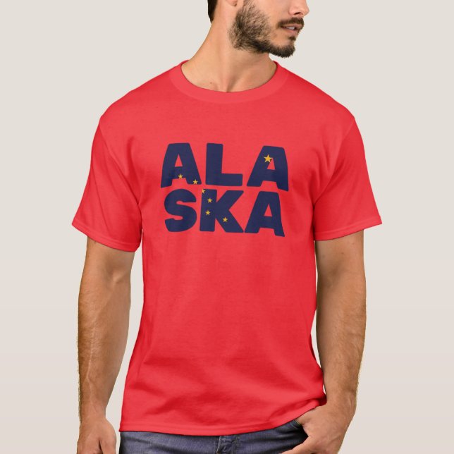Camiseta Texto da Bandeira do Alasca (Frente)