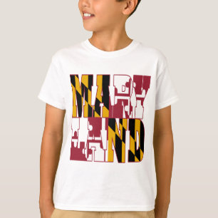 Camiseta Texto da bandeira do estado de Maryland
