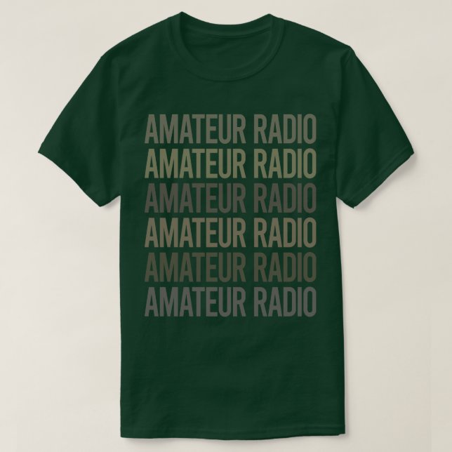 Camiseta Texto da cinza Arte Amador Rádio Ham (Frente do Design)