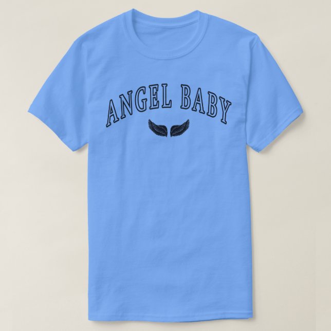Camiseta Texto da Curva do Angel Baby Wings (Frente do Design)