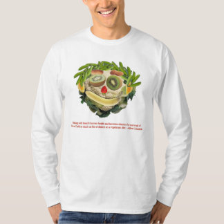 Camiseta Texto da evolução, pessoa do vegetariano