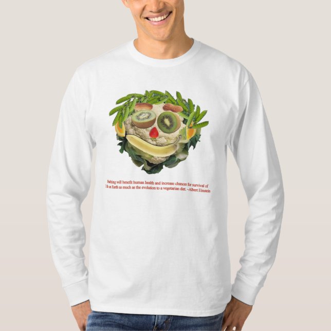 Camiseta Texto da evolução, pessoa do vegetariano (Frente)