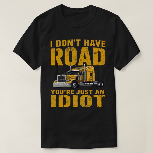 Camiseta Texto da faixa amarela distante na estrada com cam (Frente do Design)