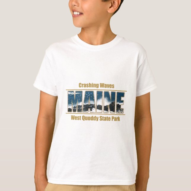 Camiseta Texto da Imagem Maine - Ondas Caindo (Frente)