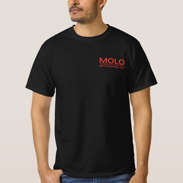 Camiseta texto da lapela MOLO e cavalo atrás (Frente)