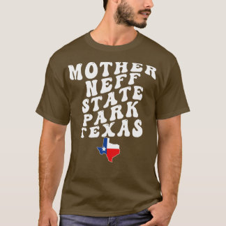 Camiseta Texto da Madre Neff State Park Texas Retro Wavy 19