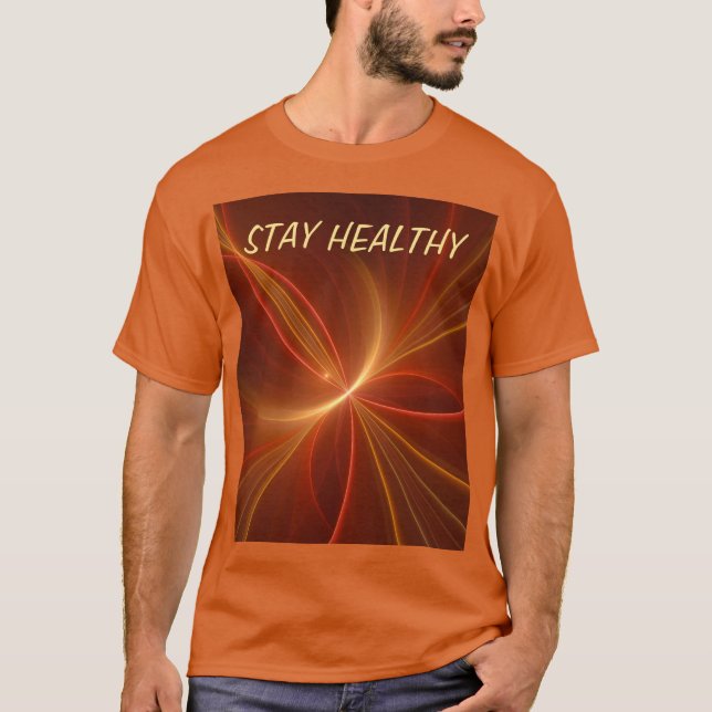 Camiseta Texto das Cores Quentes Modernas Fractais Abstrato (Frente)