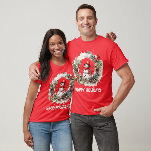 Camiseta Texto de adição da aquarela de Natal esfestiva