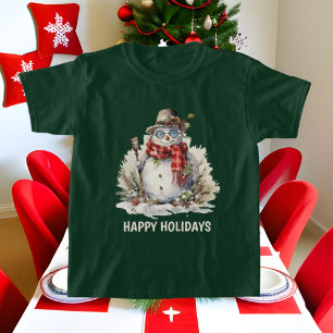 Camiseta Texto de adição da aquarela de Natal esfestiva