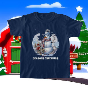 Camiseta Texto de adição da aquarela de Natal esfestiva
