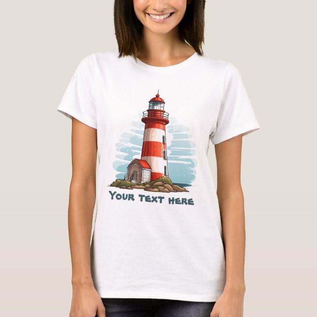 Camiseta Texto de adição de farol de corte (Frente)