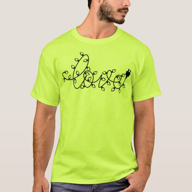 Camiseta Texto de Amor das Luzes de Natal-45871 (Frente)