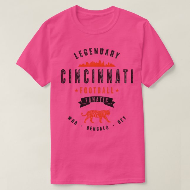 Camiseta Texto de aparência do Cincinnati Fanatic Vintage (Frente do Design)