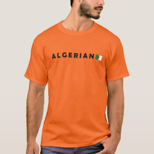 Camiseta Texto de bandeira da Argélia