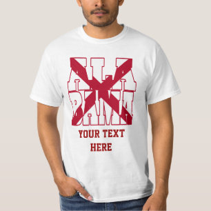 Camiseta Texto de bandeira do estado do Alabama