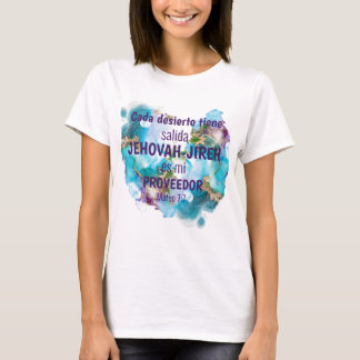Camiseta Texto de bíblia Marble Blue Purple Dourado